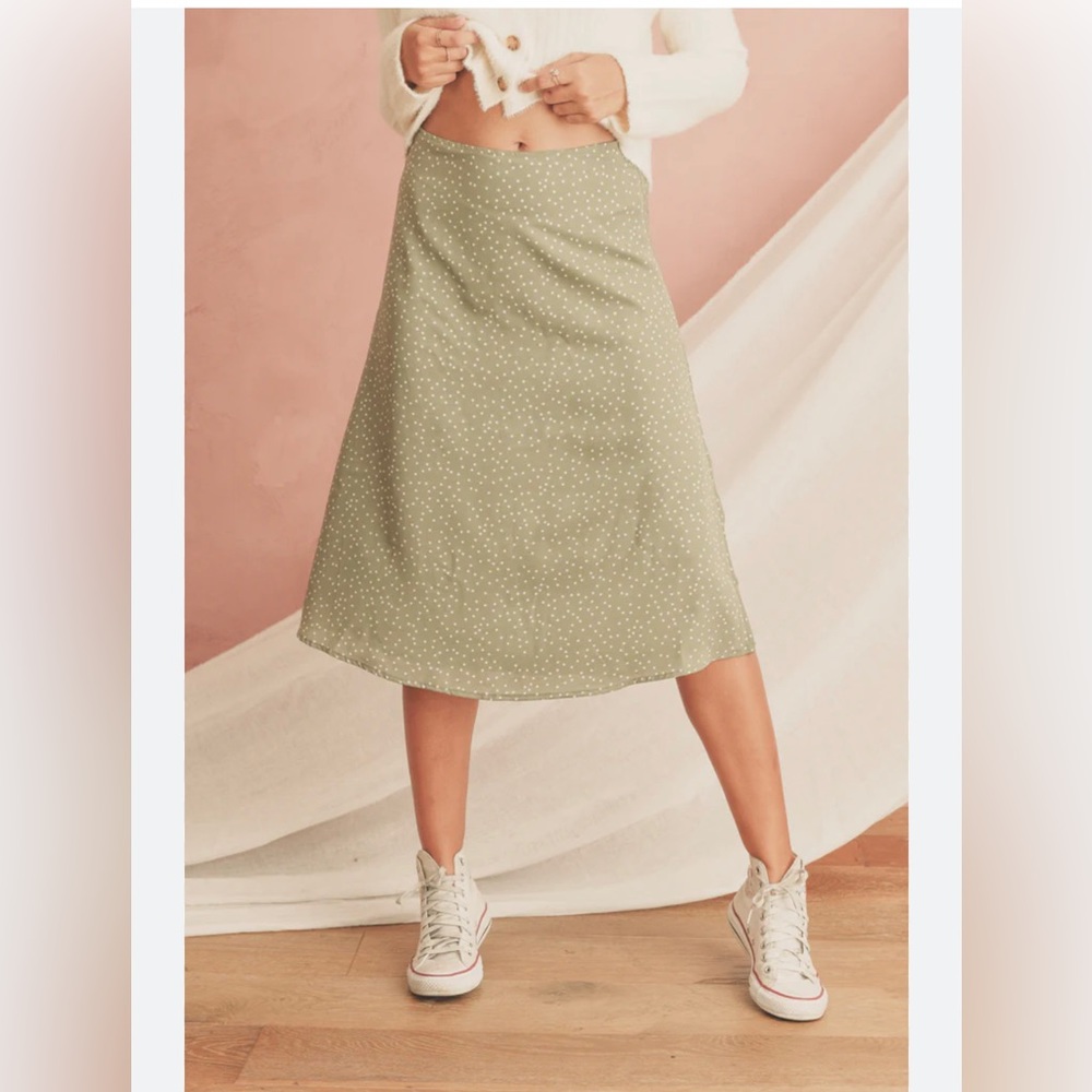 Paper Crane Green POLKA DOT SKIRT